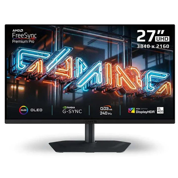 Gigabyte MO27U2 27" 4K 240Hz, 0.03ms, HDMI 2.1 QD-OLED Gaming Monitor - Black