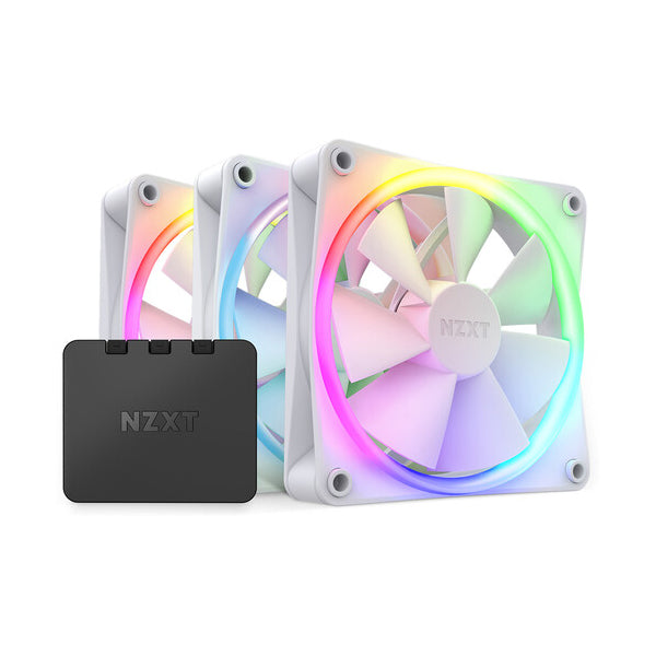 NZXT F120 RGB Triple Pack 3 x 120mm RGB Case Fans & Controller - White