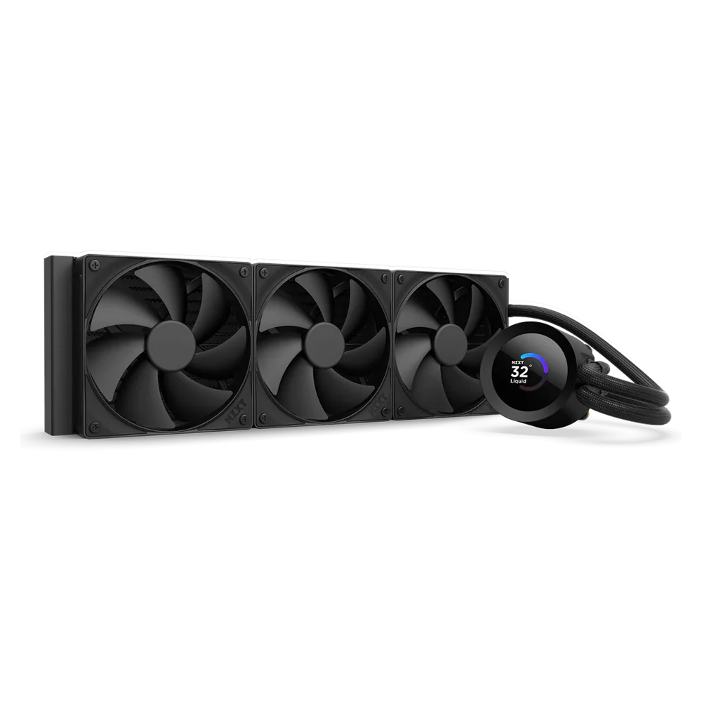 Nzxt Kraken Plus 360mm V2 Display and Radiator Fans AIO Liquid Cooler - Black
