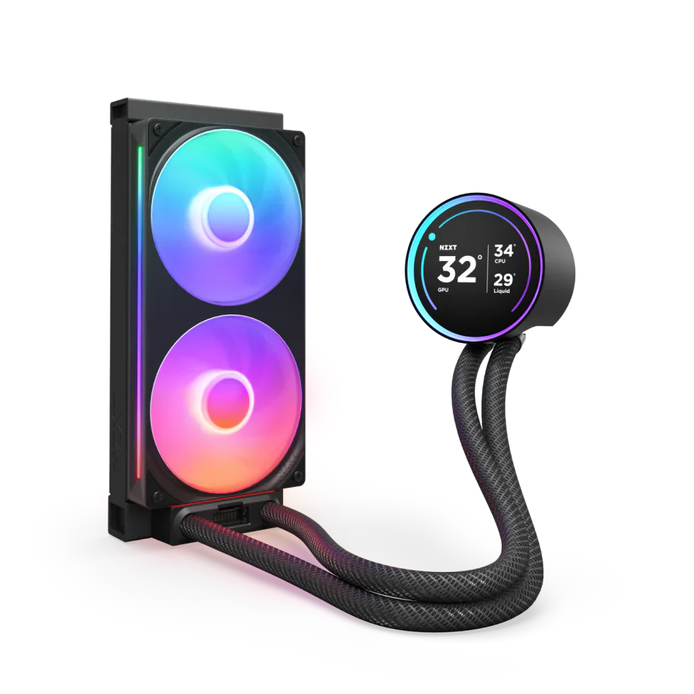 NZXT Kraken Elite 240 RGB - 240mm (2x120mm) AIO With 2.72 IPS LCD Liquid Cooler - Black
