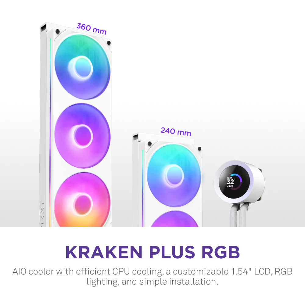 NZXT Kraken 360 RGB V2 360mm AIO Liquid Cooler - White