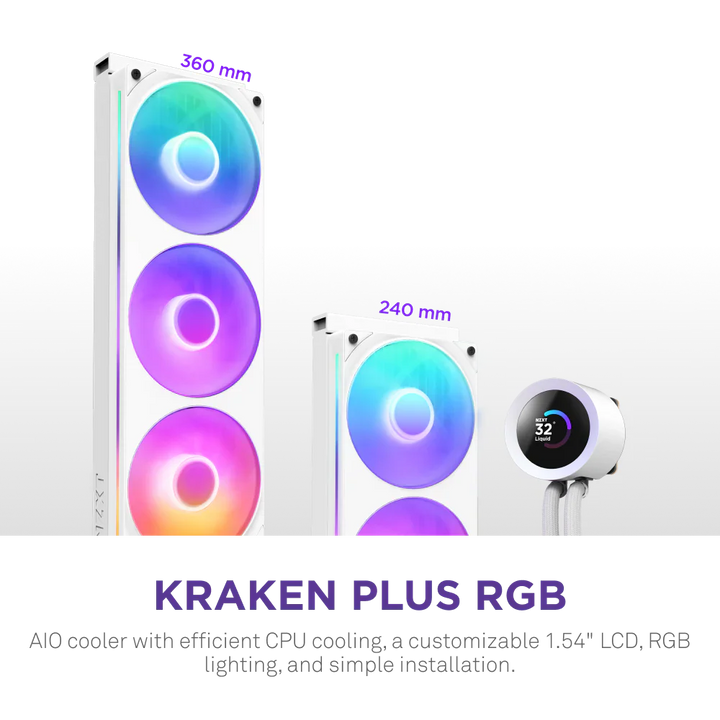 NZXT Kraken 360 RGB V2 360mm AIO Liquid Cooler - White