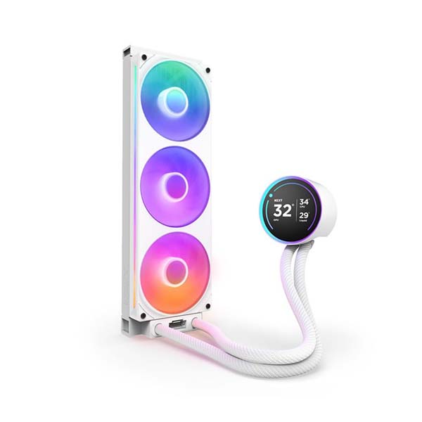 NZXT KRAKEN ELITE 360 RGB V2 - 3x120mm AIO With 2.72 Inch IPS LCD Liquid Cooler - White