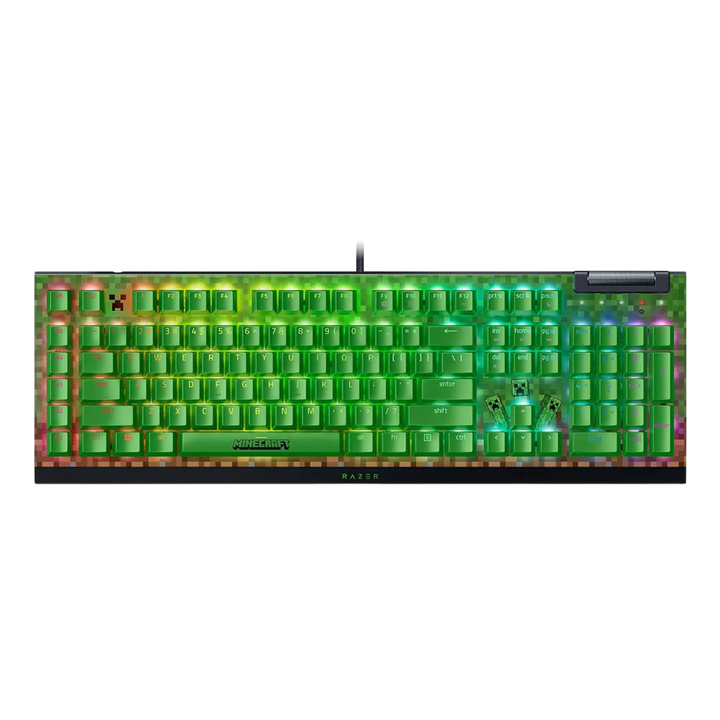 RAZER BlackWidow V4 X Green Switch Minecraft Edition Wired Gaming Keyboard - Green