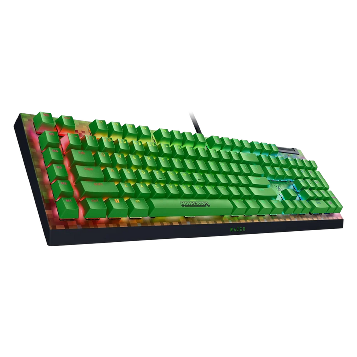 RAZER BlackWidow V4 X Green Switch Minecraft Edition Wired Gaming Keyboard - Green