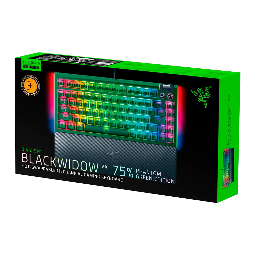 RAZER BlackWidow V4 75% Wired Mechanical Gaming Keyboard - Phantom Green