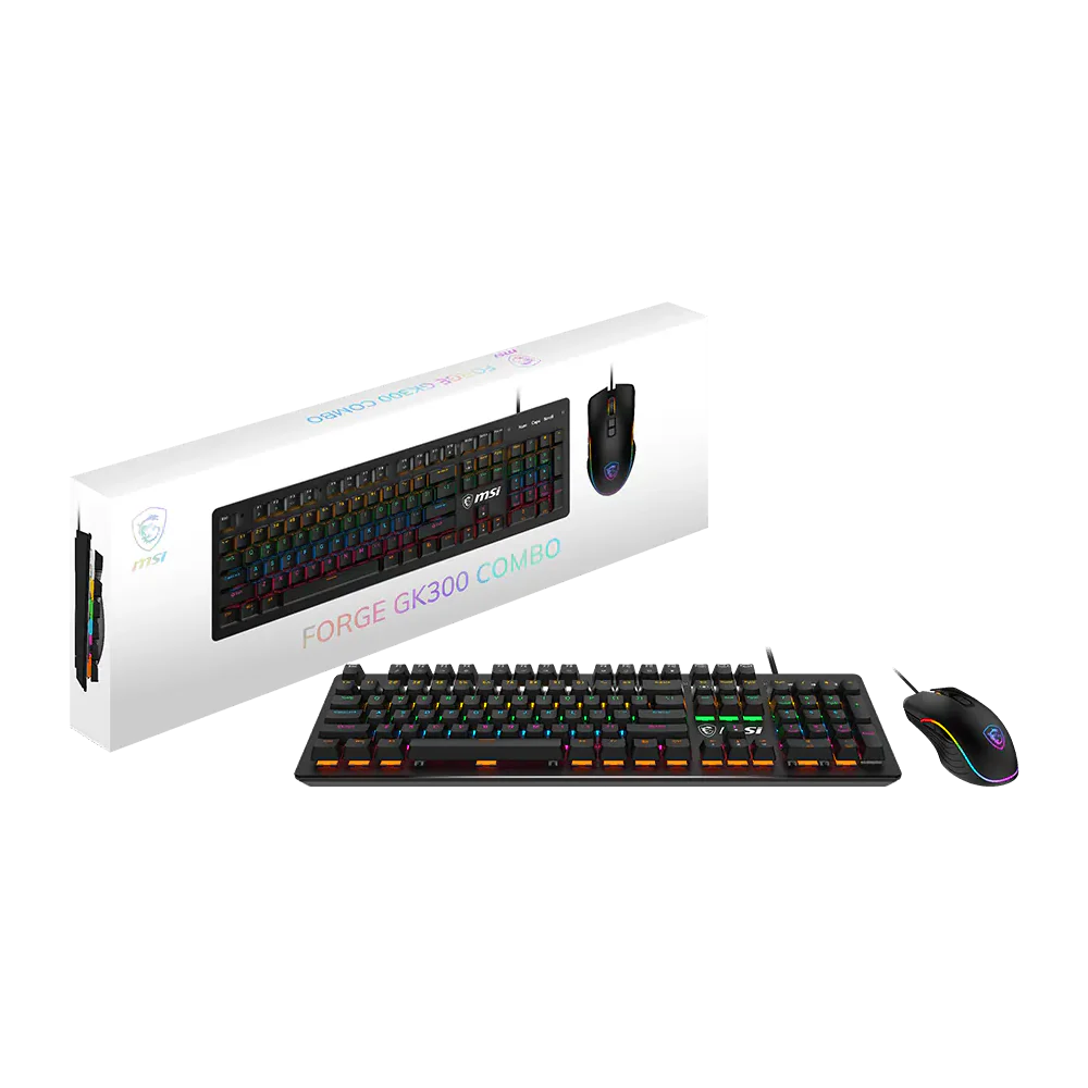 MSI FORGE GK300 COMBO Wired RGB Gaming Keyboard And Mouse - Black