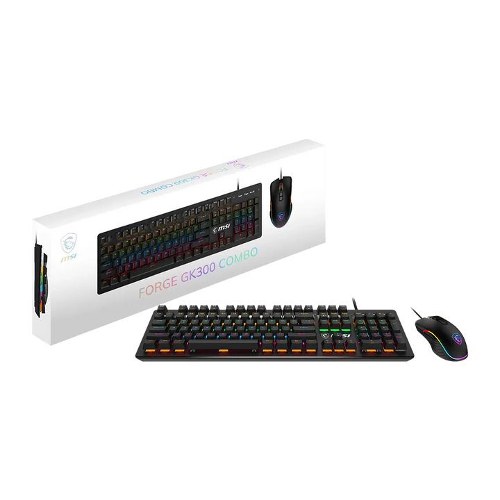 MSI FORGE GK300 COMBO Wired RGB Gaming Keyboard And Mouse - Black