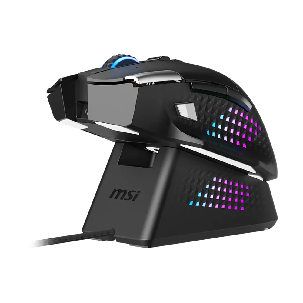 MSI VERSA PRO Wireless Plus Mouse Dock Pro Mouse - Black