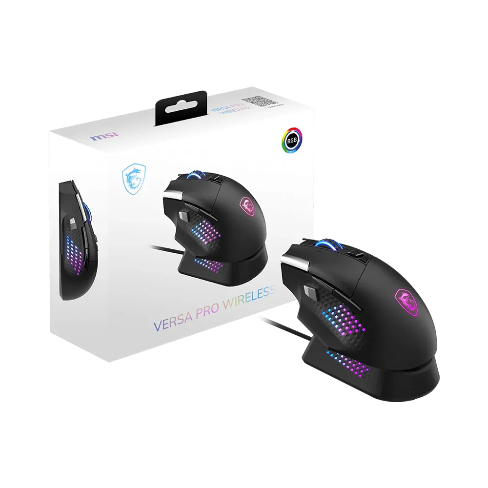 MSI VERSA PRO Wireless Plus Mouse Dock Pro Mouse - Black