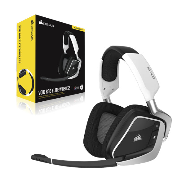 Corsair VOID RGB ELITE Wireless Premium Gaming Headset with 7.1 Surround Sound â€” White (EU)