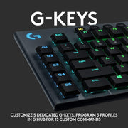 Logitech G915 Lightspeed Wireless GL Tactile Mechanical Gaming Keyboard