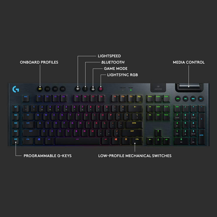 Logitech G915 Lightspeed Wireless GL Tactile Mechanical Gaming Keyboard