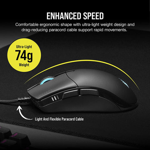 Corsair iCUE SABRE RGB PRO CHAMPION SERIES Ultra-Light FPS/MOBA Gaming Mouse