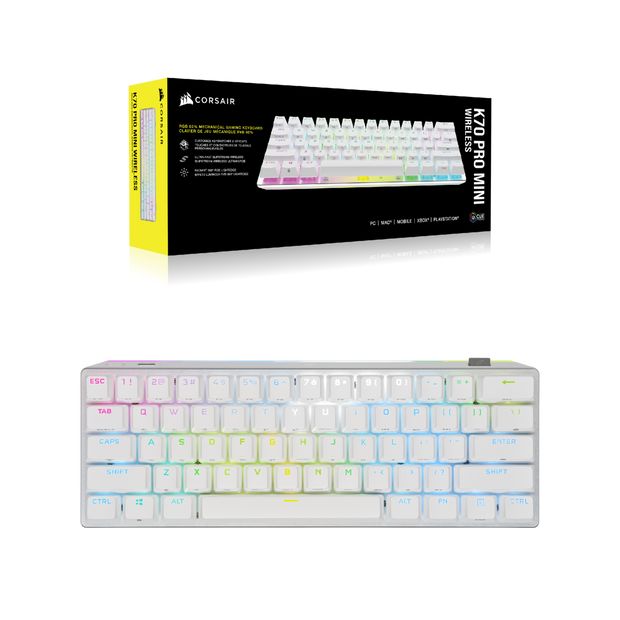Corsair K70 PRO Mini Wireless RGB Mechanical Keyboard - White