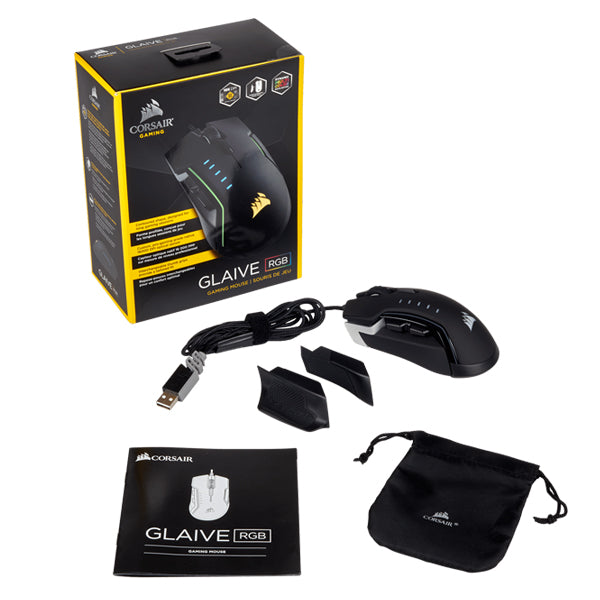 Corsair GLAIVE RGB Gaming Mouse - Aluminum