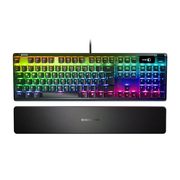  SteelSeries Apex Pro HyperMagnetic Gaming Keyboard — World's  Fastest Keyboard — Adjustable Actuation — OLED Screen — RGB – USB  Passthrough​ : Electronics