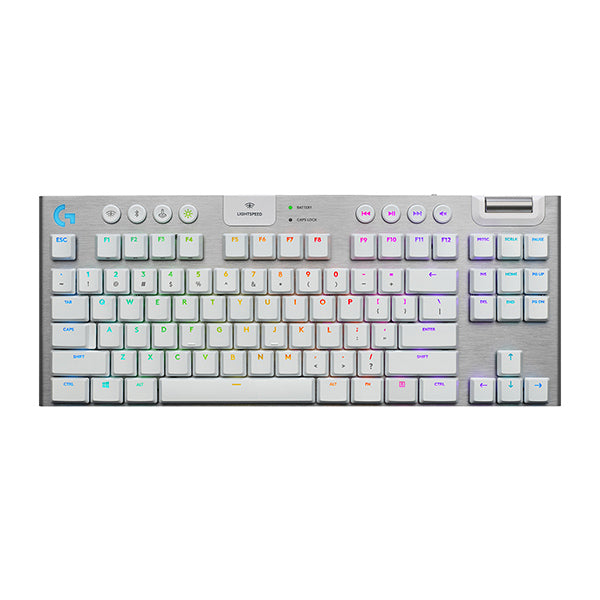 Logitech G915 TKL Tenkeyless Lightspeed Wireless RGB Mechanical Gaming Keyboard - White